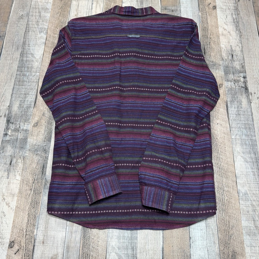 Billabong Western Aztec Shirt Men's Medium Striped Tribal Button Up Long Sleeve - Picture 6 of 8